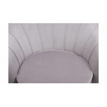  Низкое кресло ракушка Pearl Grey на черных ножках, фото 6 