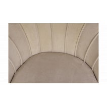  Низкое кресло ракушка Pearl Taupe на черных ножках, фото 6 