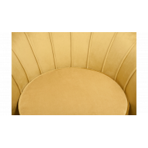  Низкое кресло ракушка Pearl Yellow на черных ножках, фото 6 