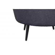  Низкое кресло ракушка Pearl Black Boucle на черных ножках, фото 7 