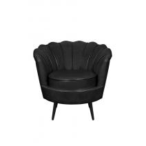  Низкое кресло ракушка Pearl Black V2 на черных ножках, фото 1 