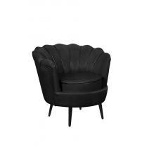  Низкое кресло ракушка Pearl Black V2 на черных ножках, фото 2 