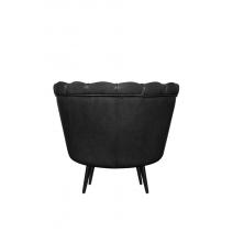  Низкое кресло ракушка Pearl Black V2 на черных ножках, фото 4 