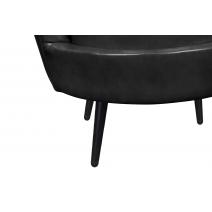  Низкое кресло ракушка Pearl Black V2 на черных ножках, фото 7 