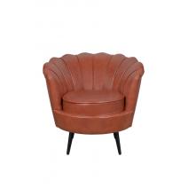  Низкое кресло ракушка Pearl Brown на черных ножках, фото 1 