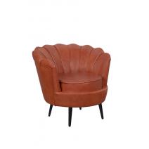  Низкое кресло ракушка Pearl Brown на черных ножках, фото 2 