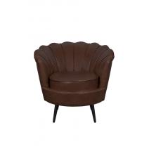  Низкое кресло ракушка Pearl Brown V2 на черных ножках, фото 1 