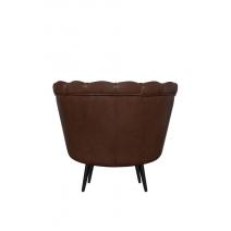  Низкое кресло ракушка Pearl Brown V2 на черных ножках, фото 4 