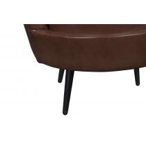  Низкое кресло ракушка Pearl Brown V2 на черных ножках, фото 7 