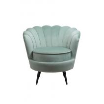  Низкое кресло ракушка Pearl Green на черных ножках, фото 1 