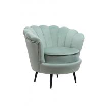  Низкое кресло ракушка Pearl Green на черных ножках, фото 2 