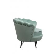  Низкое кресло ракушка Pearl Green на черных ножках, фото 3 