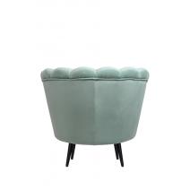  Низкое кресло ракушка Pearl Green на черных ножках, фото 4 