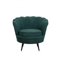  Низкое кресло ракушка Pearl зеленый Boucle на черных ножках, фото 1 