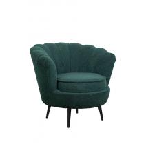  Низкое кресло ракушка Pearl зеленый Boucle на черных ножках, фото 2 