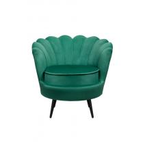  Низкое кресло ракушка Pearl Green V2 на черных ножках, фото 1 
