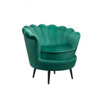  Низкое кресло ракушка Pearl Green V2 на черных ножках, фото 2 