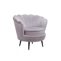  Низкое кресло ракушка Pearl Grey на черных ножках, фото 2 