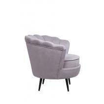  Низкое кресло ракушка Pearl Grey на черных ножках, фото 3 