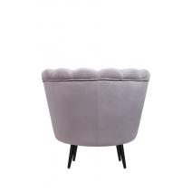  Низкое кресло ракушка Pearl Grey на черных ножках, фото 4 