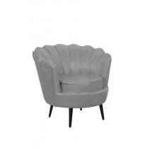  Низкое кресло ракушка Pearl Grey V2 на черных ножках, фото 2 