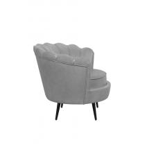  Низкое кресло ракушка Pearl Grey V2 на черных ножках, фото 3 