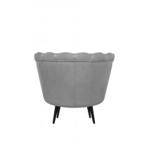  Низкое кресло ракушка Pearl Grey V2 на черных ножках, фото 4 