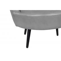  Низкое кресло ракушка Pearl Grey V2 на черных ножках, фото 7 