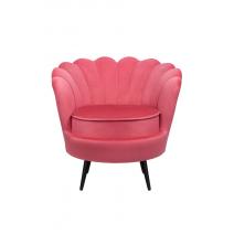  Низкое кресло ракушка Pearl Karmin на черных ножках, фото 1 