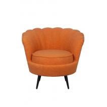  Низкое кресло ракушка Pearl Orange Boucle на черных ножках, фото 1 