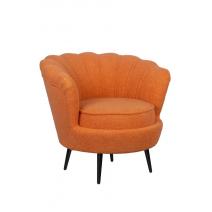  Низкое кресло ракушка Pearl Orange Boucle на черных ножках, фото 2 