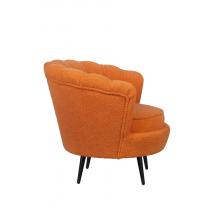  Низкое кресло ракушка Pearl Orange Boucle на черных ножках, фото 3 