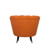  Низкое кресло ракушка Pearl Orange Boucle на черных ножках, фото 4 