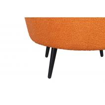  Низкое кресло ракушка Pearl Orange Boucle на черных ножках, фото 7 