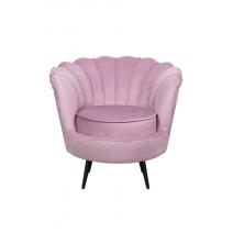  Кресло ракушка Pearl Pink на черных ножках, фото 1 