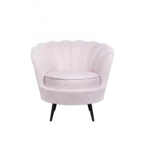  Низкое кресло ракушка Pearl Pink Boucle на черных ножках, фото 1 