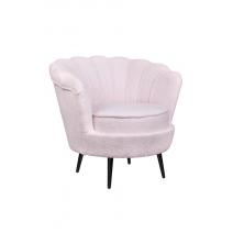  Низкое кресло ракушка Pearl Pink Boucle на черных ножках, фото 2 