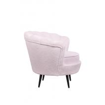  Низкое кресло ракушка Pearl Pink Boucle на черных ножках, фото 3 