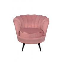  Низкое кресло ракушка Pearl Pink V3 на черных ножках, фото 1 