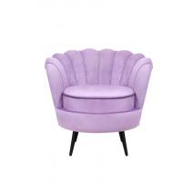  Низкое кресло ракушка Pearl Purple на черных ножках, фото 1 