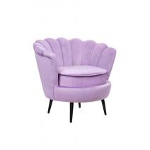  Низкое кресло ракушка Pearl Purple на черных ножках, фото 2 