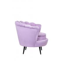  Низкое кресло ракушка Pearl Purple на черных ножках, фото 3 