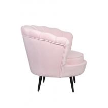  Низкое кресло ракушка Pearl розовый V2 на черных ножках, фото 3 