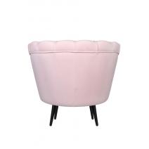  Низкое кресло ракушка Pearl розовый V2 на черных ножках, фото 4 