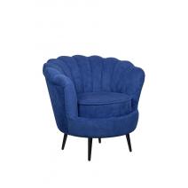  Низкое кресло ракушка Pearl синий на черных ножках, фото 2 