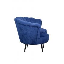 Низкое кресло ракушка Pearl синий на черных ножках, фото 3 