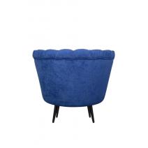  Низкое кресло ракушка Pearl синий на черных ножках, фото 4 