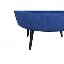  Низкое кресло ракушка Pearl синий на черных ножках, фото 7 