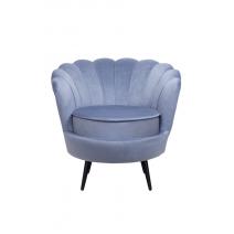  Низкое кресло ракушка Pearl Sky на черных ножках, фото 1 