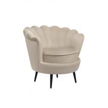  Низкое кресло ракушка Pearl Taupe на черных ножках, фото 2 